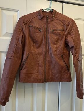 Maralyn & Me Faux Leather Moto Jacket